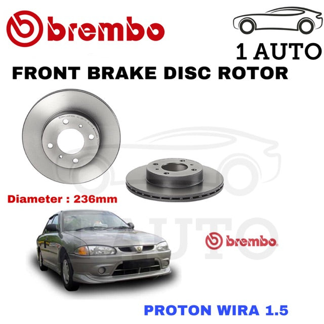 GENUINE BREMBO FRONT BRAKE DISC ROTOR PROTON SATRIA 1.5 WIRA 1.5