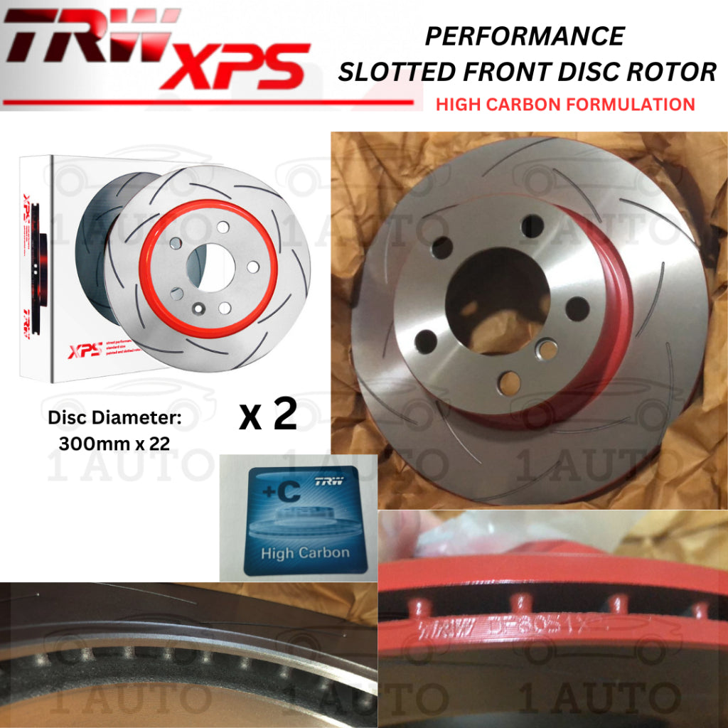 TRW XPS PERFORMANCE SLOTTED FRONT BRAKE DISC ROTOR BMW F20 118i 120i F30 316i 318i 320i F32 420i (300mm disc)