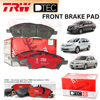 TRW DTEC PREMIUM FRONT BRAKE PAD NISSAN ALMERA N17 1.5 GRAND LIVINA 1.6 1.8 X GEAR LATIO 1.6 1.8