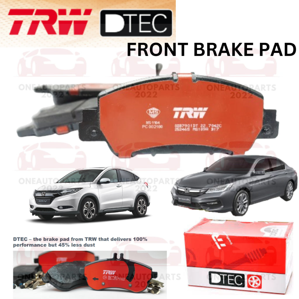TRW DTEC PREMUM FRONT BRAKE PAD HONDA HR-V HRV RU5 1.8 iVTEC ACCORD T2A CR1 2.0 CR2 2.4