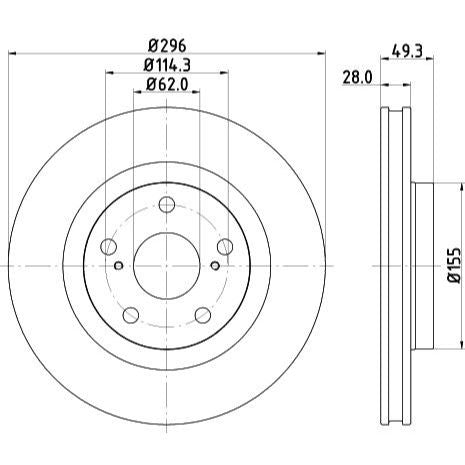 GIRLING FRONT DEPAN BRAKE DISC ROTOR TOYOTA CAMRY ACV40 ACV41 ACV51 ASV50 AVV50 2.0 2.4 2.5