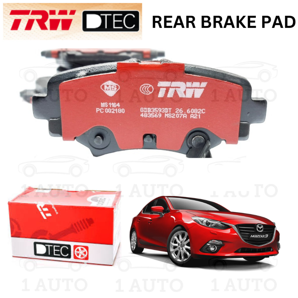 TRW DTEC PREMIUM REAR BELAKANG BRAKE PAD MAZDA 3 SKYACTIV BM 2.0 (2014-2016) NON EPB