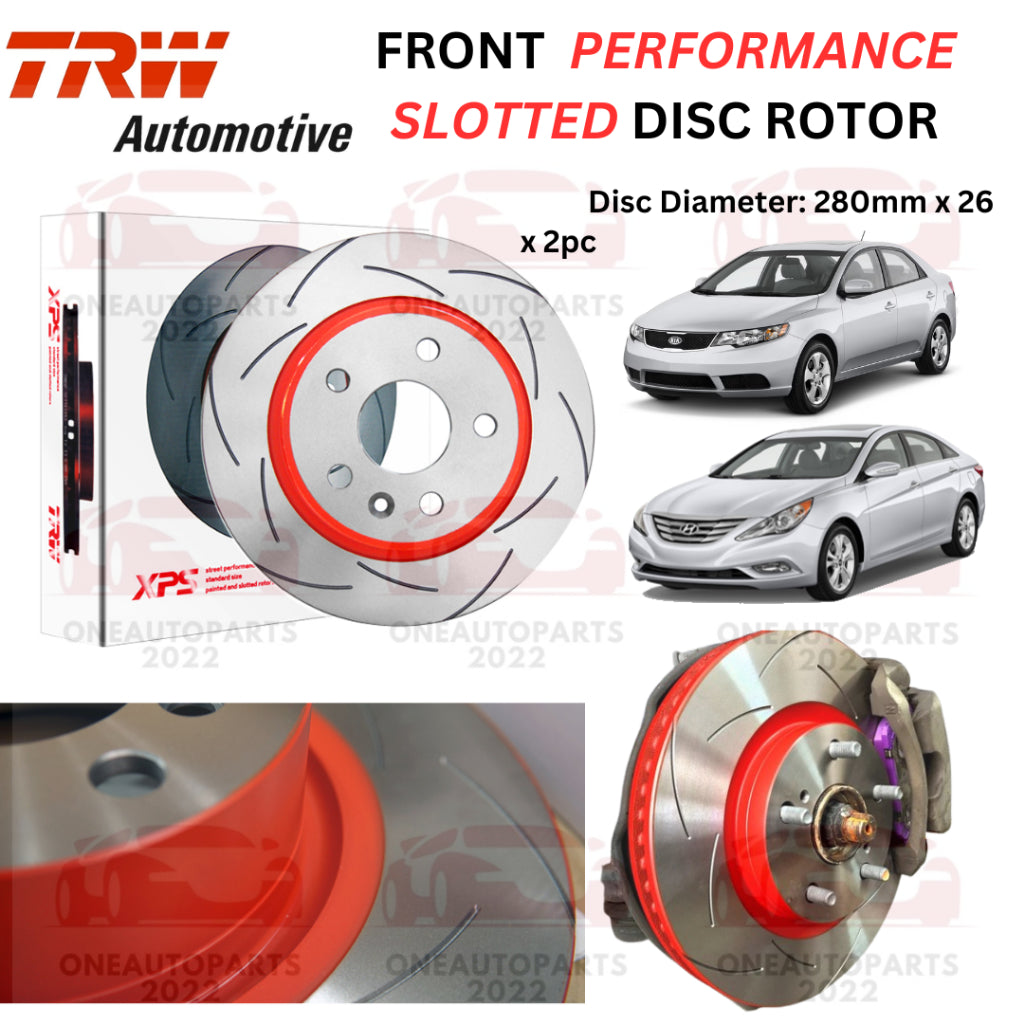 TRW XPS FRONT PERFORMANCE SLOTTED BRAKE DISC ROTOR KIA FORTE 1.6 2.0 KOUP HYUNDAI SONATA YF 2.0 2.4