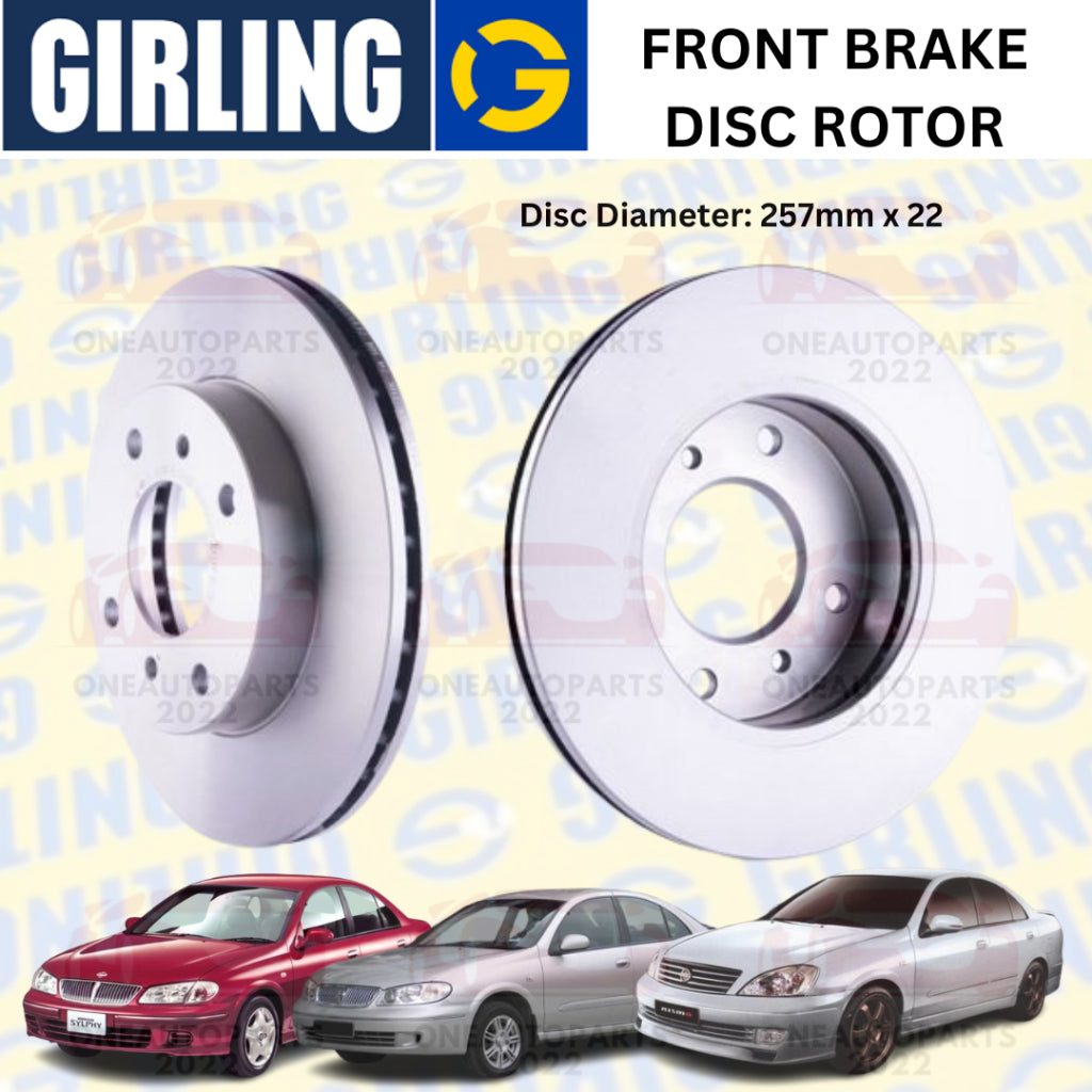 GIRLING FRONT (DEPAN) BRAKE DISC ROTOR NISSAN SENTRA N16 1.5 1.6 1.8