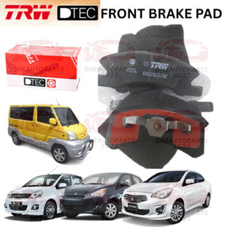 TRW DTEC PREMIUM FRONT BRAKE PAD PERODUA VIVA MITSUBISHI ATTRAGE MIRAGE 1.2 PROTON JUARA 1.1