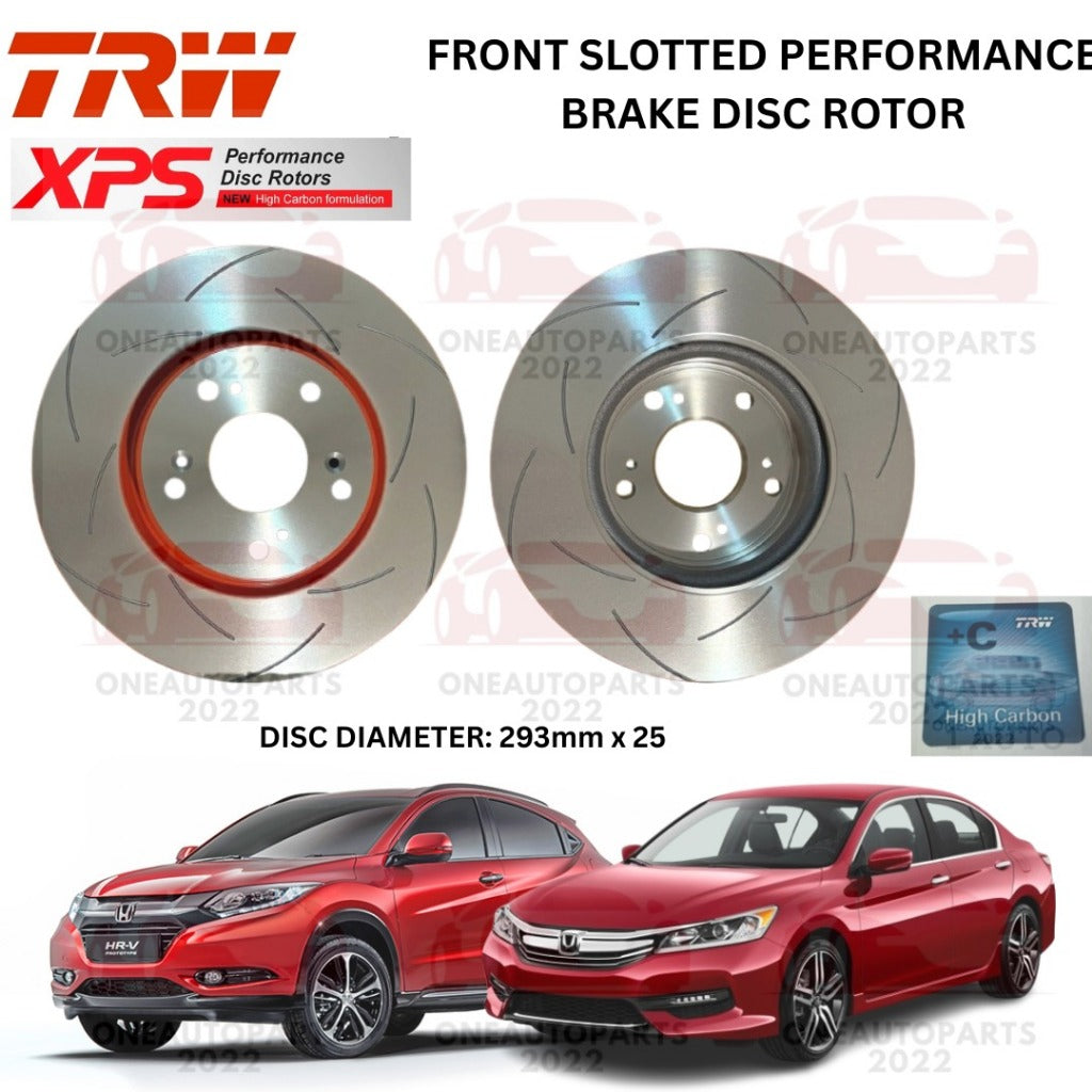 TRW XPS SLOTTED PERFORMANCE FRONT DEPAN BRAKE DISC ROTOR HONDA ACCORD T2A CR1 CR2 2.0 2.4 HRV RU5 1.8