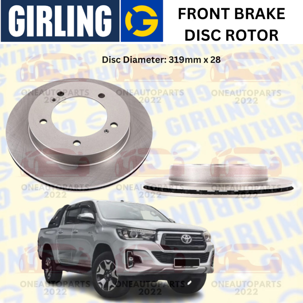 GIRLING FRONT BRAKE DISC ROTOR TOYOTA HILUX REVO GUN125 2.4 GUN126 2.8 GUN135