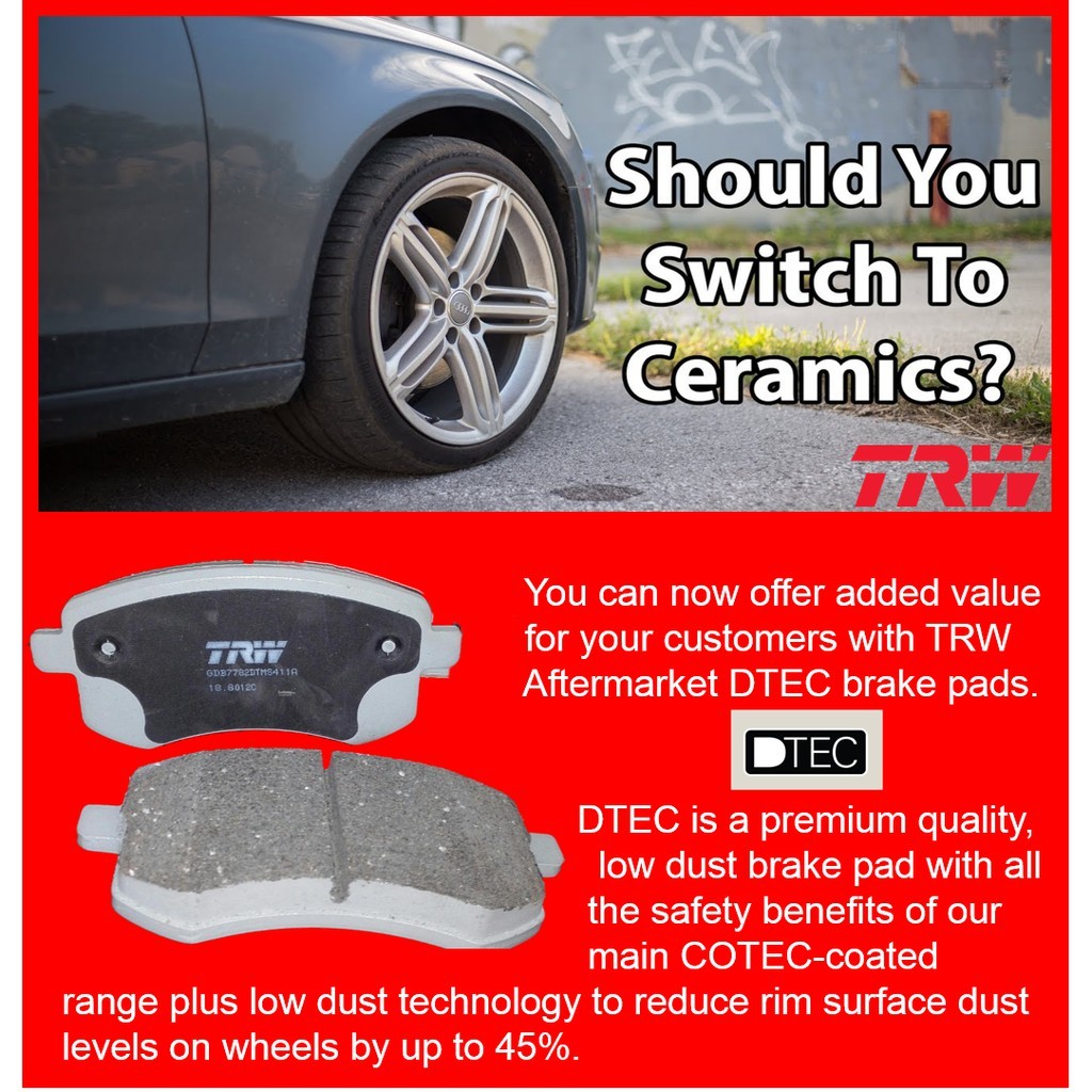 TRW DTEC PREMIUM REAR BRAKE PAD PROTON WAJA 1.6 1.8 VOLVO S40 V40 1.9 LPT
