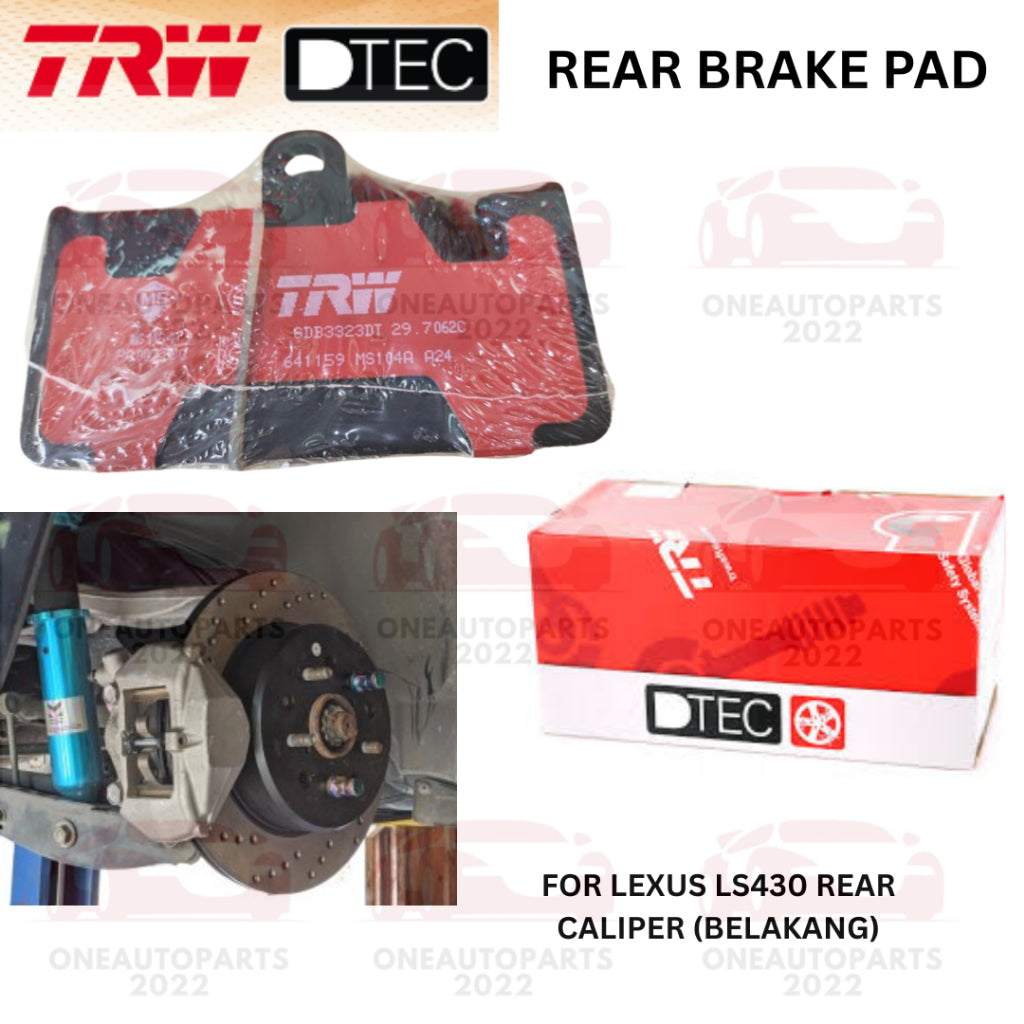 TRW DTEC PREMIUM REAR BRAKE PAD for LEXUS LS430 CALIPER BELAKANG
