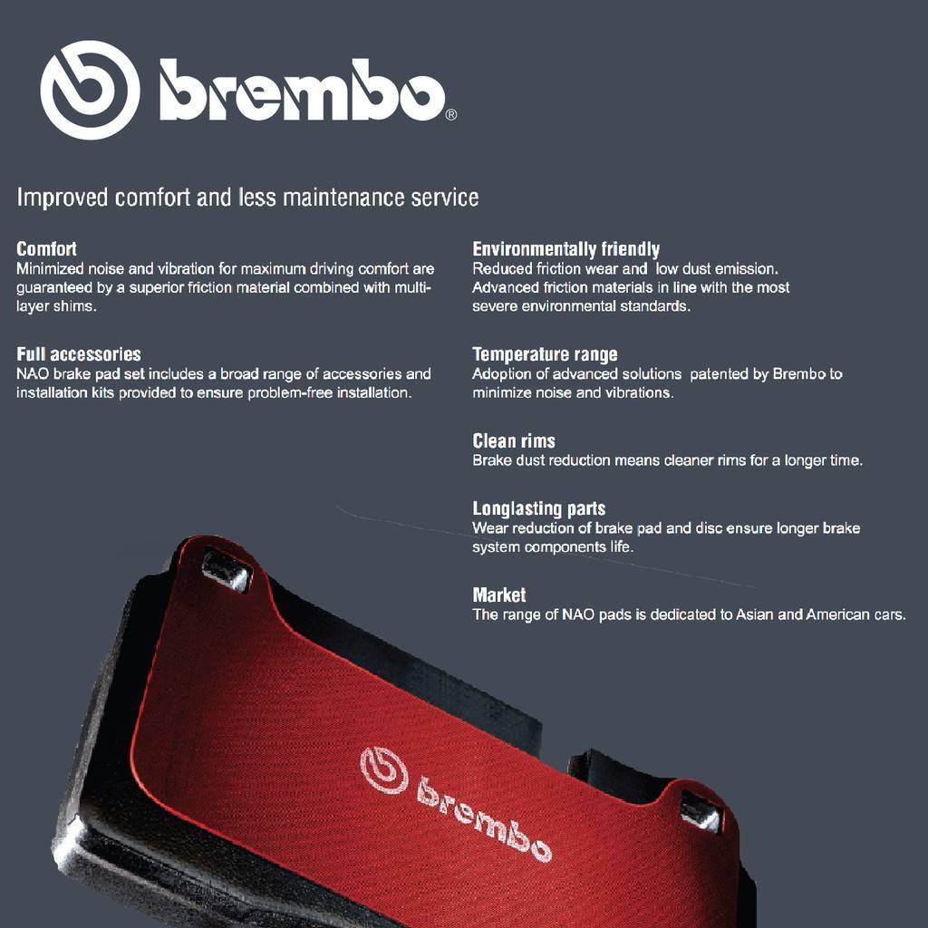 GENUINE BREMBO PREMIUM CERAMIC REAR BRAKE PAD NISSAN ELGRAND E51 MURANO Z50 PRESAGE U31 J31