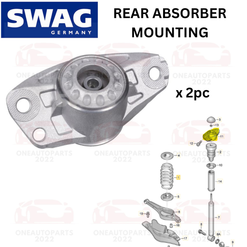 SWAG REAR SHOCK ABSORBER MOUNTING AUDI TT (8J3) 2.0 Q3 (8UB) 1.4TFSI 2.0 TFSI