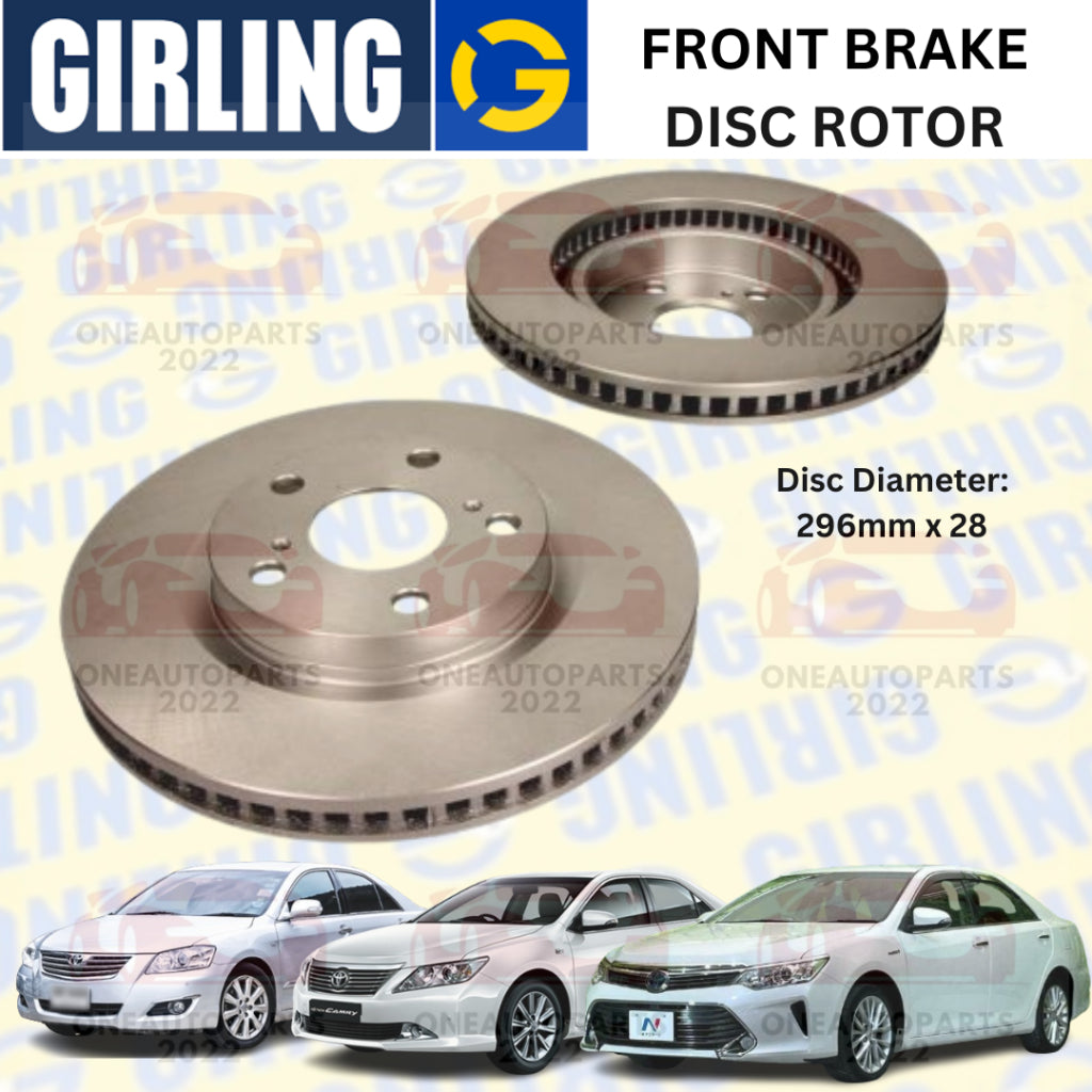 GIRLING FRONT DEPAN BRAKE DISC ROTOR TOYOTA CAMRY ACV40 ACV41 ACV51 ASV50 AVV50 2.0 2.4 2.5