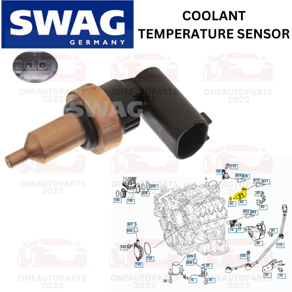SWAG GERMANY COOLANT TEMPERATURE SENSOR MERCEDES BENZ M272 V6 ENGINE W211 W212 W203 W204 W221 C209 C218 C219 W164 R251