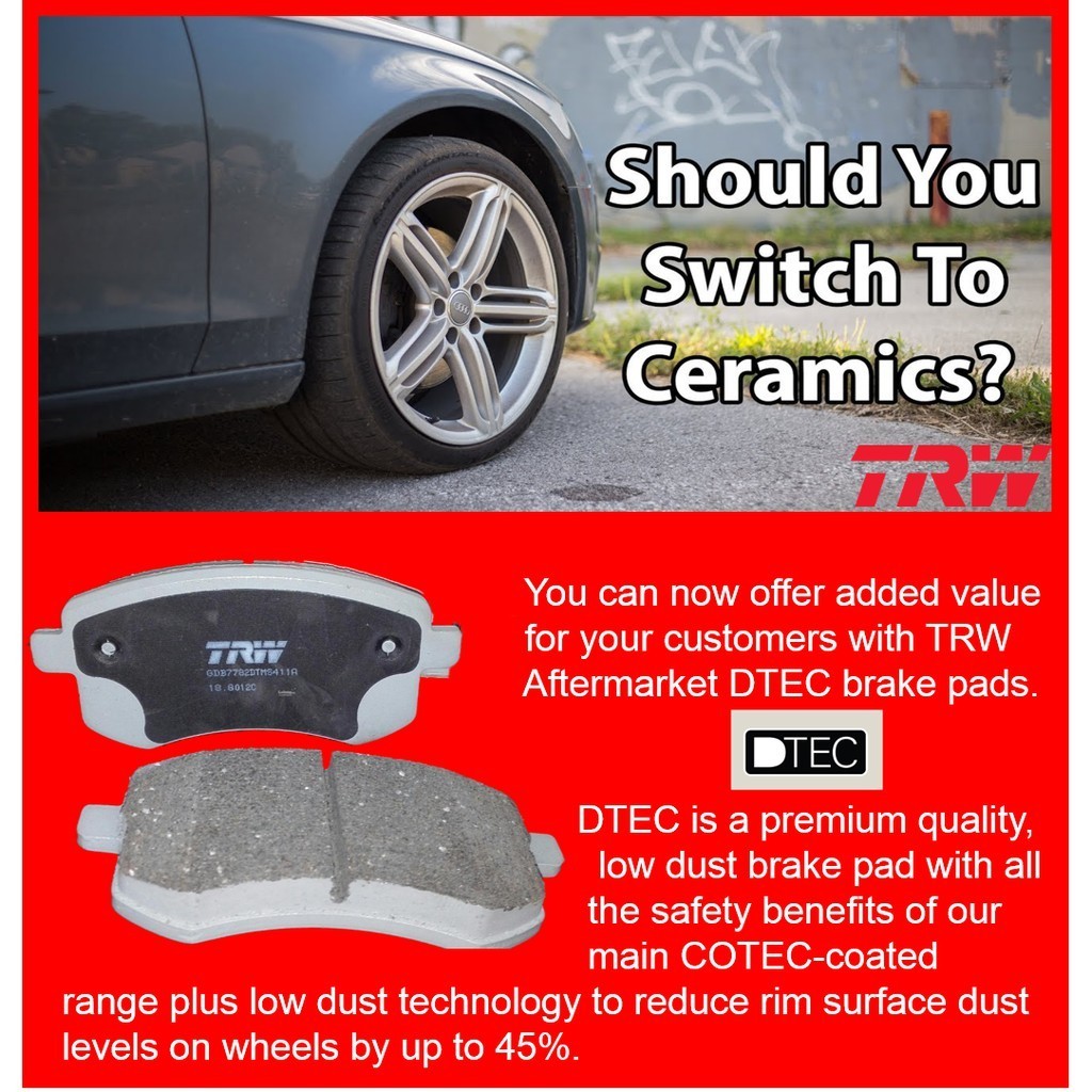 TRW DTEC PREMIUM FRONT DEPAN BRAKE PAD TOYOTA VIOS NCP42 1.5 IST NCP61 ALTIS ZZE121 ZZE122 1.6 1.8 MR-S