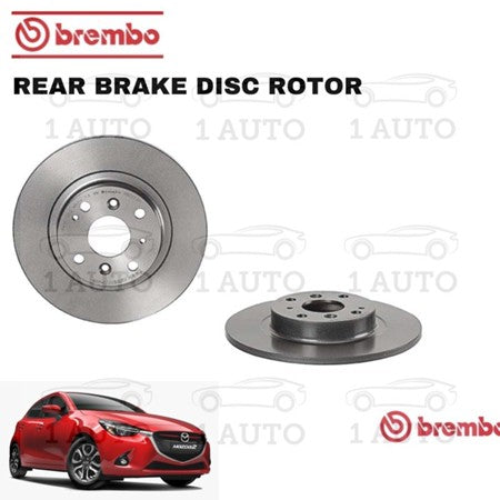 GENUINE BREMBO REAR BRAKE DISC ROTOR MAZDA 2 DL DJ 1.5 SKYACTIV