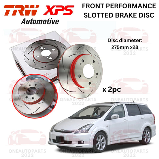 TRW XPS FRONT PERFORMANCE SLOTTED BRAKE DISC TOYOTA WISH ZNE10 1.8 ANE10 ZNE11 2.0