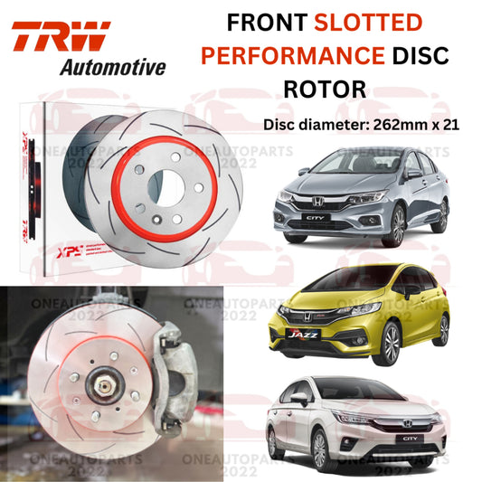 TRW XPS FRONT SLOTTED PERFORMANCE DISC ROTOR HONDA CITY T9A GM6 GM7 GN2 1.5 iVTEC HYBRID JAZZ GK5 GP5 1.5 iVTEC HYBRID
