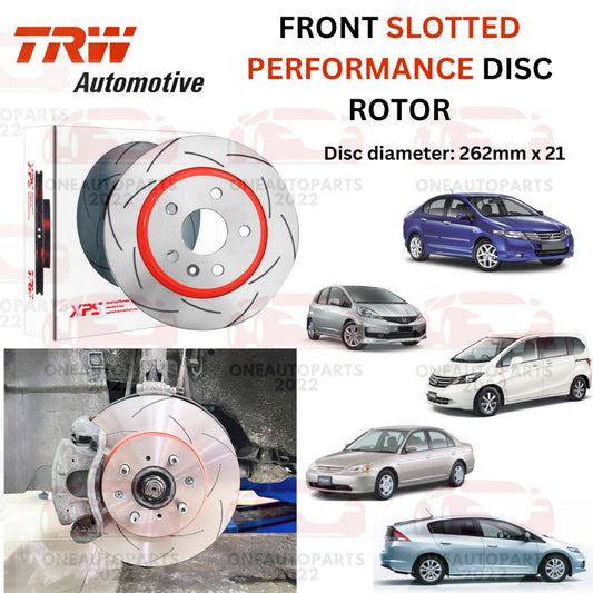 TRW XPS FRONT SLOTTED PERFORMANCE DISC ROTOR HONDA CITY TMO GM2 JAZZ GE GP FREED INSIGHT CIVIC ES INTEGRA DA6 1.6