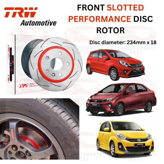 (PROMO!!) TRW XPS FRONT SLOTTED PERFORMANCE DISC ROTOR PERODUA AXIA BEZZA 1.0 1.3 MYVI LAGI BEST 1.3 1.5 (2011-2017)