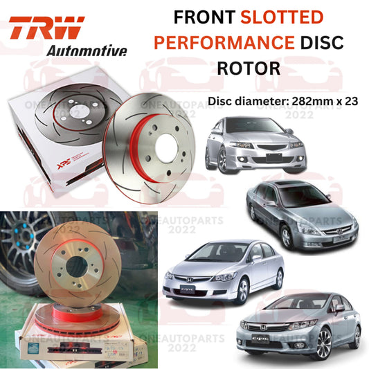 TRW XPS FRONT SLOTTED PERFORMANCE DISC ROTOR HONDA CIVIC FD FD1 FD2 1.8 2.0 FB2 FB3 ACCORD SDA CM4 2.0 CM5 2.4 BRV CL7