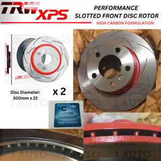 TRW XPS PERFORMANCE SLOTTED FRONT BRAKE DISC ROTOR BMW F20 118i 120i F30 316i 318i 320i F32 420i (300mm disc)