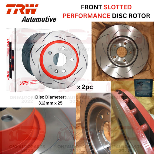 (PROMO!!) TRW XPS FRONT SLOTTED PERFORMANCE DISC ROTOR VW GOLF EOS PASSAT CC B6 B7 JETTA SCIROCCO TIGUAN AUDI Q3 TT TTS