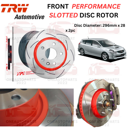 TRW XPS FRONT PERFORMANCE SLOTTED BRAKE DISC ROTOR TOYOTA CALDINA GT4 2.0 TURBO ST246