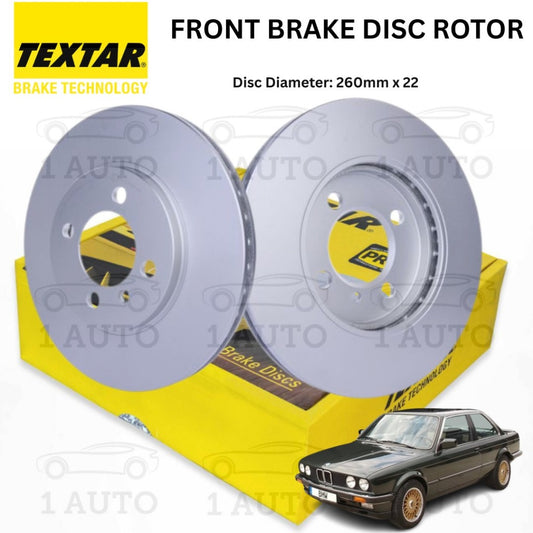 TEXTAR GERMANY FRONT DEPAN BRAKE DISC ROTOR BMW E30 323i M20 ENGINE