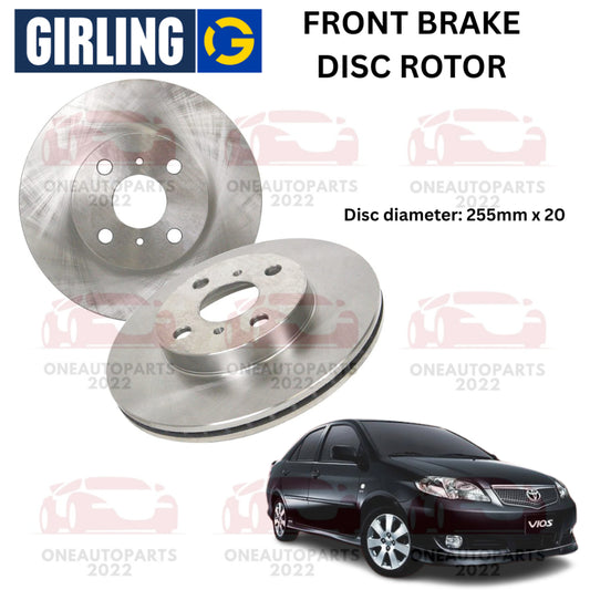 GIRLING FRONT BRAKE DISC ROTOR TOYOTA VIOS NCP42 1.5