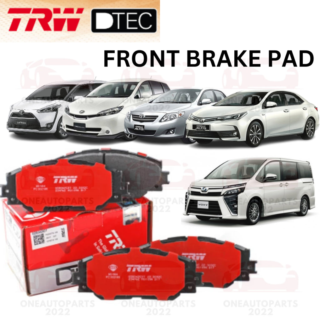 TRW DTEC PREMIUM FRONT BRAKE PAD TOYOTA COROLLA ALTIS 1.6 1.8 2.0 (2008-2018) WISH ZGE20 VOXY ZRR80 SIENTA NSP170