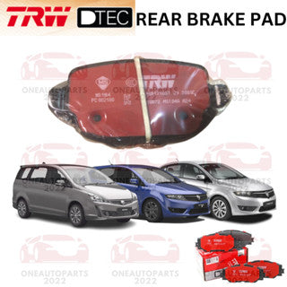 TRW DTEC PREMIUM REAR BELAKANG BRAKE PAD PROTON EXORA 1.6 CFE SUPRIMA S 1.6 PREVE 1.6 CFE IAFM