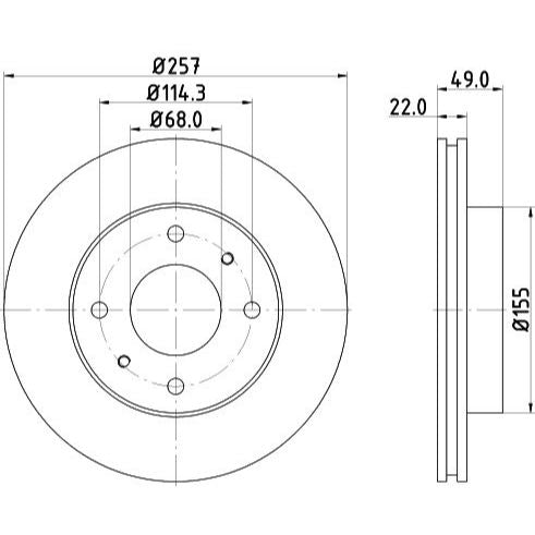 GIRLING FRONT (DEPAN) BRAKE DISC ROTOR NISSAN SENTRA N16 1.5 1.6 1.8