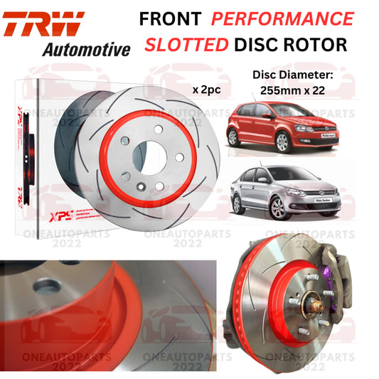 TRW XPS PERFORMANCE SLOTTED FRONT DISC ROTOR VW VENTO 1.6 1.2TSI POLO HATCHBACK 1.6 MPi POLO SEDAN