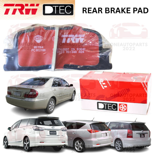 TRW DTEC PREMIUM REAR BRAKE PAD TOYOTA CAMRY ACV30 WISH ZNE10 ANE10 ANE11 ZGE20 ZGE22 ZGE25 CALDINA ST246