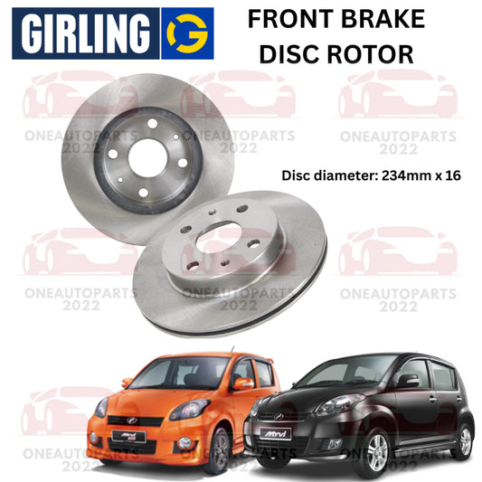 GIRLING FRONT BRAKE DISC ROTOR PERODUA MYVI (D73A) 1.0 1.3 (2005-2010)