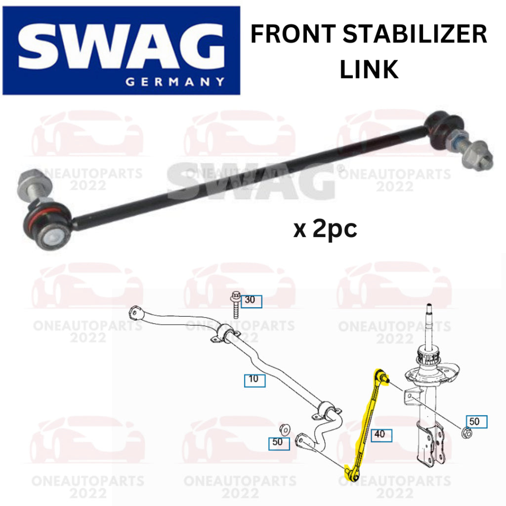 SWAG GERMANY FRONT STABILIZER LINK (2PCS) MERCEDES BENZ W176 W117 W156 W246