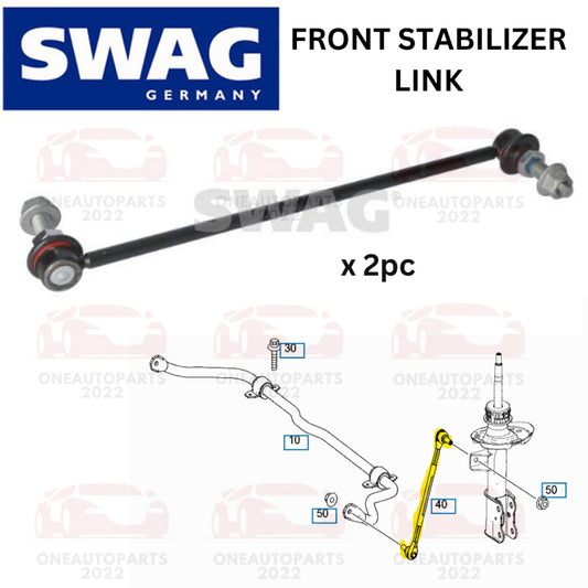 SWAG GERMANY FRONT STABILIZER LINK (2PCS) MERCEDES BENZ W176 W117 W156 W246