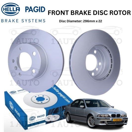 HELLA PAGID GERMANY FRONT DEPAN BRAKE DISC ROTOR BMW E39 520i 523i 525i 528i (296mm)
