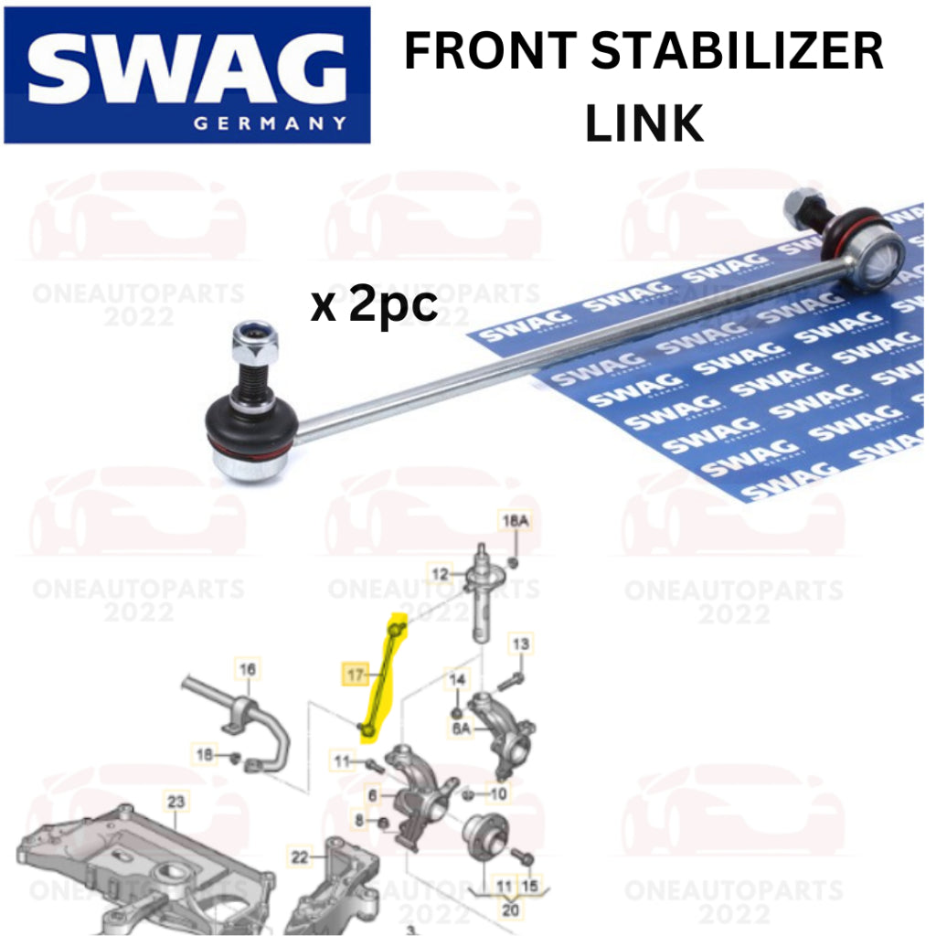 SWAG GERMANY FRONT STABILIZER LINK AUDI A3 1.4 2.0 TT (8J3) 2.0 Q3 1.4 2.0 TFSI