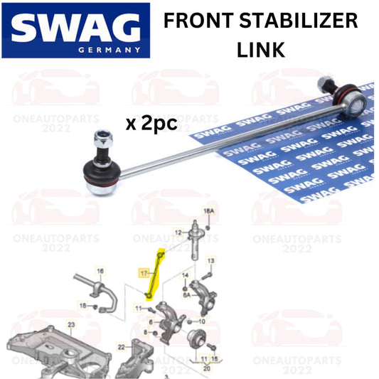 SWAG GERMANY FRONT STABILIZER LINK AUDI A3 1.4 2.0 TT (8J3) 2.0 Q3 1.4 2.0 TFSI