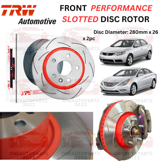 TRW XPS FRONT PERFORMANCE SLOTTED BRAKE DISC ROTOR KIA FORTE 1.6 2.0 KOUP HYUNDAI SONATA YF 2.0 2.4