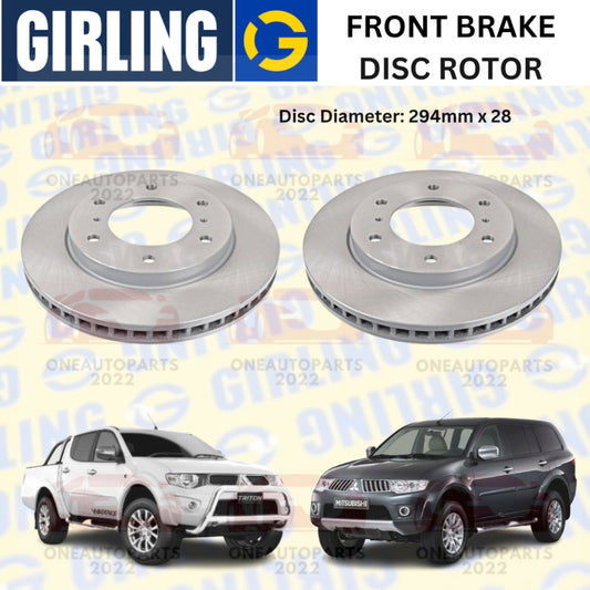 GIRLING FRONT DEPAN BRAKE DISC ROTOR MITSUBISHI TRITON KB4T 2.5 4WD PAJERO SPORT KG4W KH4W 2WD 4WD