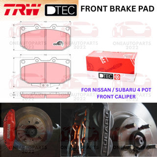 TRW DTEC PREMIUM FRONT BRAKE PAD NISSAN SILVIA S15 SUBARU WRX SUMITOMO 4 POT CALIPER