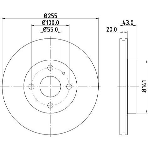 GIRLING FRONT BRAKE DISC ROTOR TOYOTA VIOS NCP42 1.5
