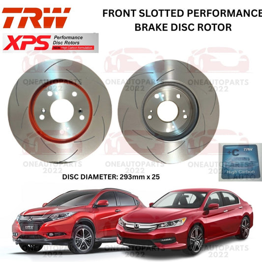 TRW XPS SLOTTED PERFORMANCE FRONT DEPAN BRAKE DISC ROTOR HONDA ACCORD T2A CR1 CR2 2.0 2.4 HRV RU5 1.8