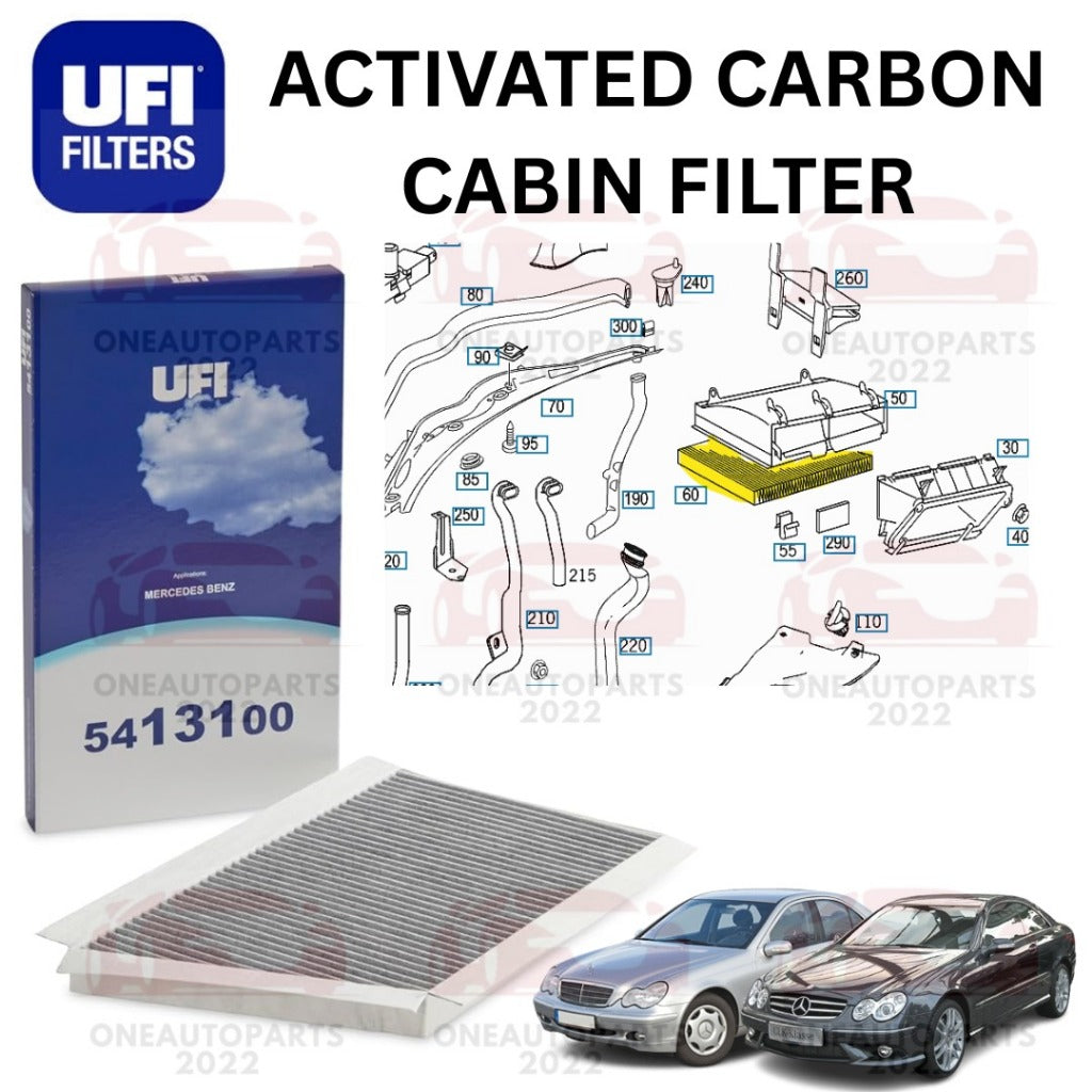 UFI FILTER ITALY ACTIVATED CARBON CABIN FILTER MERCEDES BENZ W203 CLK C209