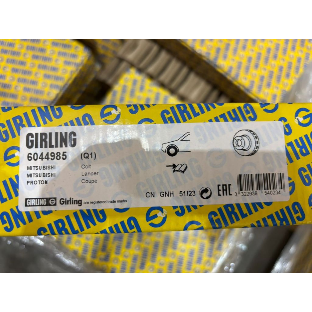 GIRLING FRONT BRAKE DISC ROTOR (DEPAN) PROTON WIRA SATRIA 1.6XLi 1.8 1.8 GTi LANCER CS3A 1.6 GLX